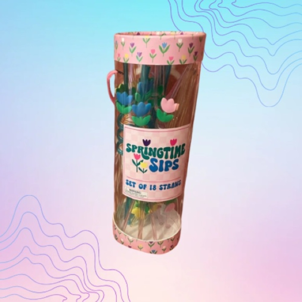 ECCOLO “Springtime Sips” Reusable Straw Set 18 Pieces